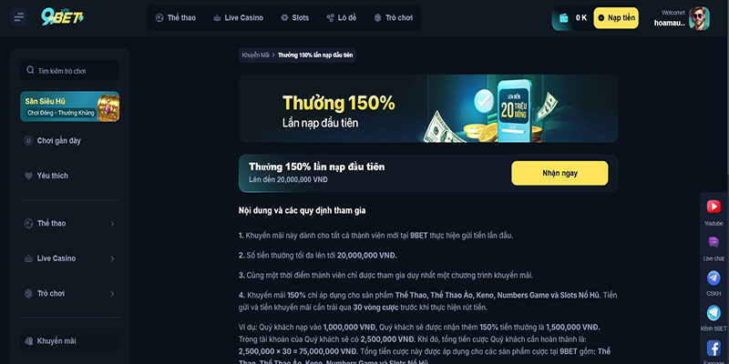 Cách Nhận Khuyến Mãi 9bet