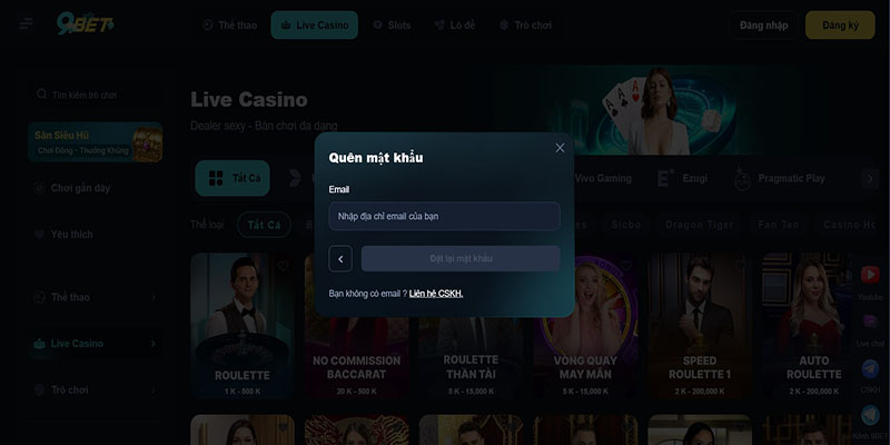 Quên Mật Khẩu 9bet
